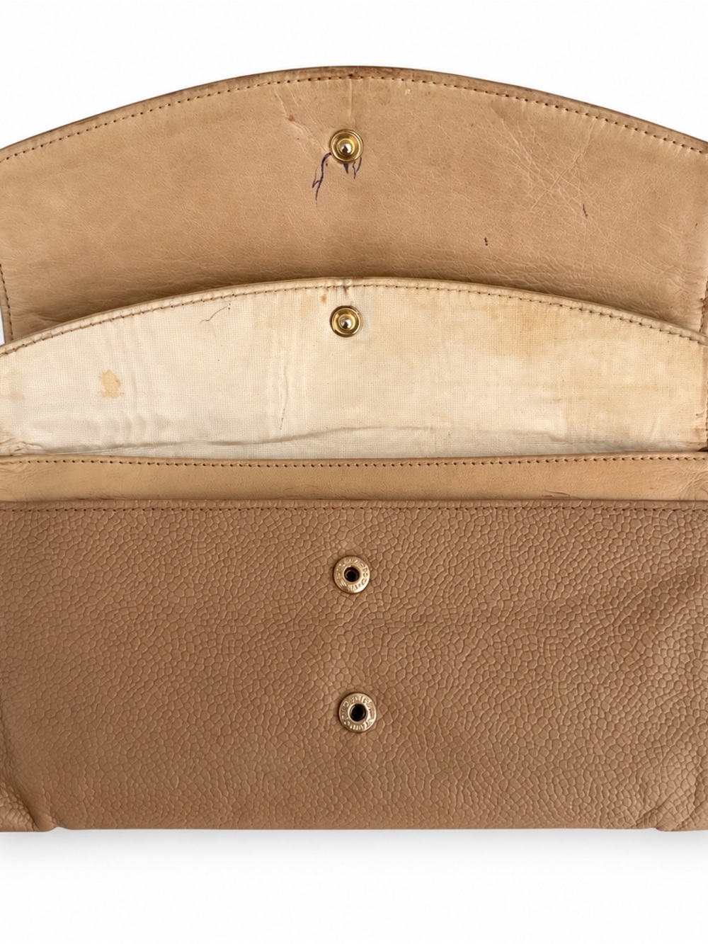 TIMELESS ✨CHANEL Beige/Tan Quilted CC Mini Shoulder Bag with Gold Chain - Picture 5 of 5